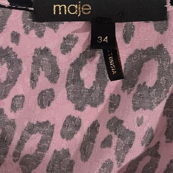 Maje Ripanta Leopard Print Dress Size 34 - Picture 7 of 7